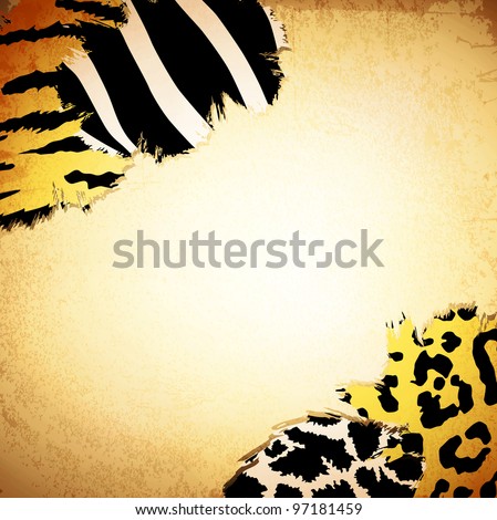 Vintage background with some animal print patterns, copyspace for your text
