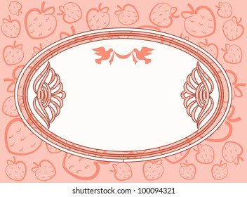 Vintage background with strawberry. Vector