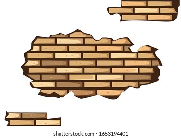 Vintage background texture stone bricks  on a white background 