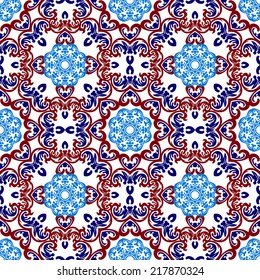 Vintage Background Traditional Ottoman motifs.Decorative colorful seamless pattern in mosaic ethnic style.Vector illustration
