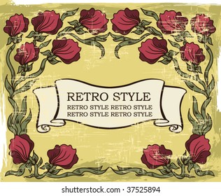 Vintage background with the tulips