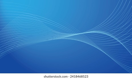 Vintage background. Vector drawing with blue wavy lines.
