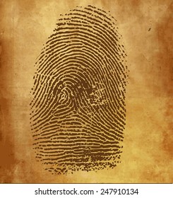 Vintage background with vector fingerprint