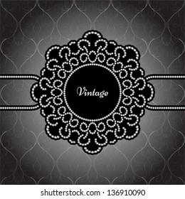 Vintage background, vector ornamental round frame