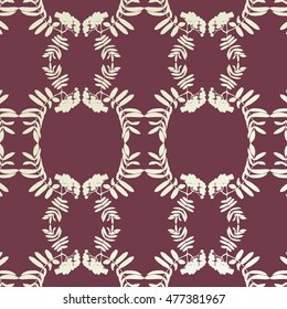 Vintage background vector with rowan berry tree branch pattern elements abstract texture or wallpaper illustration