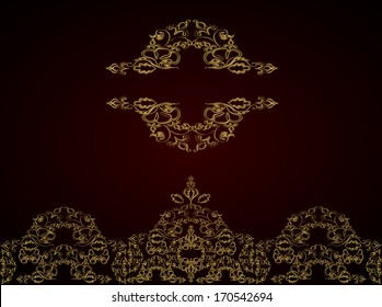 Vintage background. Vector. victorian golden ornament