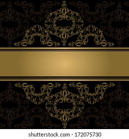 Vintage background. Vector. victorian golden ornament