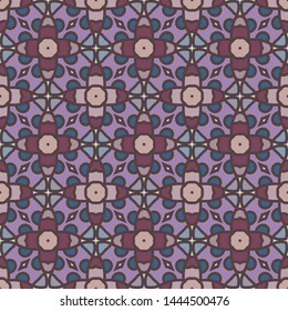 Vintage background in violet and red. Retro seamless wallpaper pattern 