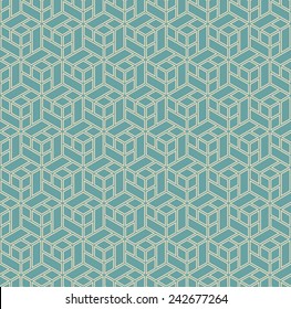 vintage background or wallpaper pattern of blue hexagonal blocks. can be tiled seamlessly.