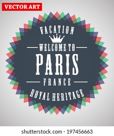 vintage background for web or print design. illustration with welcome to Paris text