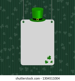 Vintage background with white frame for St Patricks Day. Eps 10 vector file