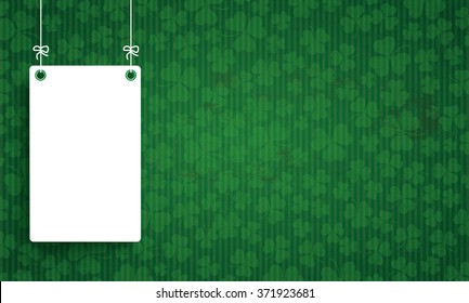 Vintage background with white frame for St Patricks Day. Eps 10 vector file.