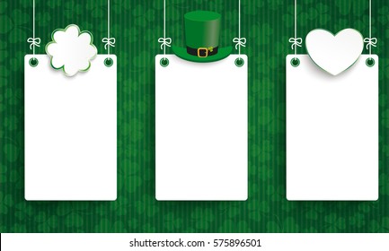 Vintage background with white frame for St Patricks Day. Eps 10 vector file.