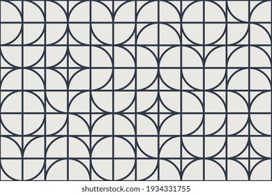 Vintage background with white geometric elements with thin black borders. Abstract vector retro illustration easy to edit and customize. Eps10