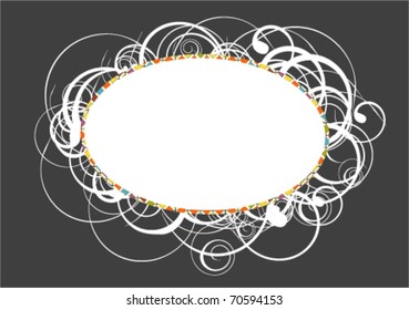 Vintage background with white ornate frame and banner