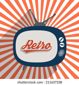 Vintage background with word "Retro". Flat design illustration.
