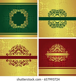 Vintage background  for your design. Set of templates for decoration in other colors. Retro background      