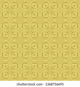 Vintage backgrounds with geometric and floral elements. Retro seamless wallpaper pattern in gold.