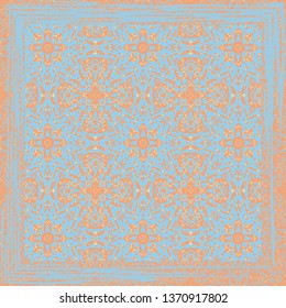 Vintage backgrounds with geometric and floral elements. Retro  wallpaper pattern and square frame.