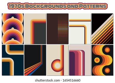 Vintage Backgrounds and Patterns 1970s Style, Vintage Colors and Shapes