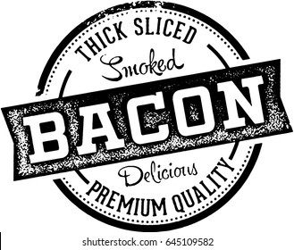 Vintage Bacon Menu Design Stamp