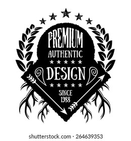 Vintage badge 10. Creative graphic design logo elements. Isolated on white background. Vector illustration.