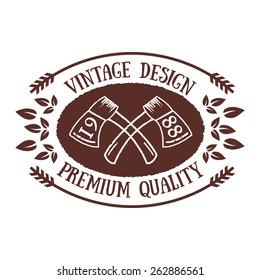 Vintage badge 4. Creative graphic design logo elements. Isolated on white background. Vector illustration.
