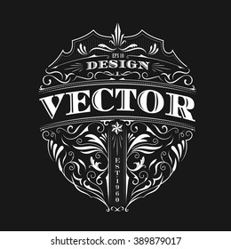Vintage badge antique label typography design vector