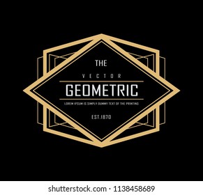 Vintage badge art deco geometric logo design vector illustration