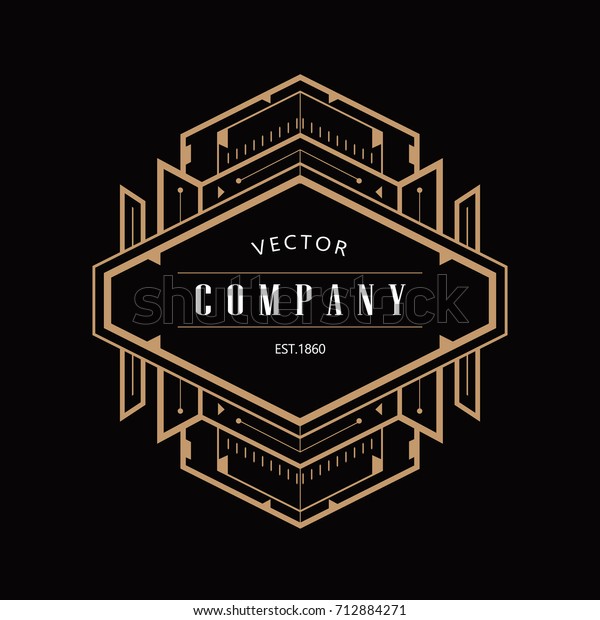vintage\
badge art deco logo design vector\
illustration