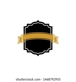 Vintage badge blank vector logo design featuring a retro-style emblem with classic borders and empty space for custom text. Perfect for labels, logos, packaging, stamps, and old-fashioned branding