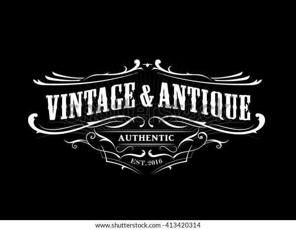 Vintage Badge Border Western Antique Frame Stock Vector (Royalty Free ...