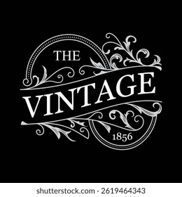 vintage badge border western retro vector illustration