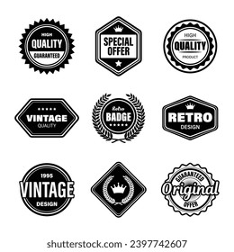 vintage badge collection vector set	
