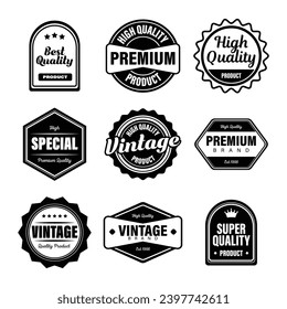 vintage badge collection vector set	
