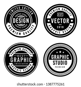 Vintage Badge Design Set Stock Vector (Royalty Free) 1387775264