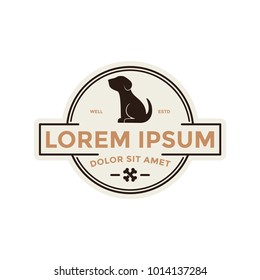 Vintage Badge Dog and Bones Design Template