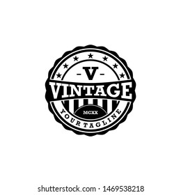 Vintage badge emblem circle blank vector logo design – classic round frame with retro styling and empty center space, ideal for custom branding, label templates, packaging, logo mockups, or handcrafte