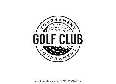 vintage badge emblem Golf club, golf tournament logo vector icon on white background