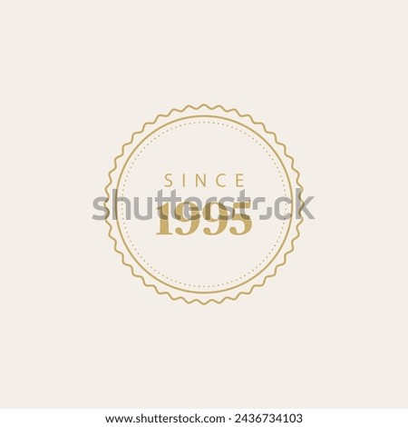 Vintage badge. Emblem logo. Vector template badge. Emblem and badge vintage, decoration logotype parts illustration. Since, established. 1995