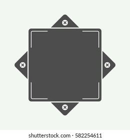 Vintage badge form. Can be used for logo, badge, label, emblem. Monochrome Graphic Art. Vector Illustration.