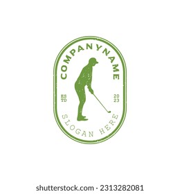 Vintage badge golf logo design