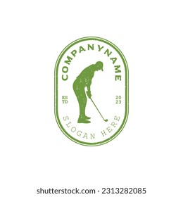 Vintage badge golf logo design