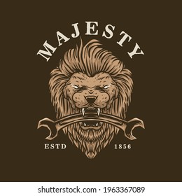 Vintage Badge Label Illustration of lion