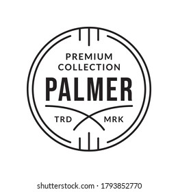 Vintage Badge, Label Or Logo. Outline Stamp Design. Premium Circle Emblem For Business And Fashion Typography. Vector Illustration.