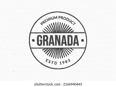 Vintage badge, label or logo. Retro stamp or seal design isolated on the grunge background. Premium product circle emblem for business and fashion typography. Vector illustration.