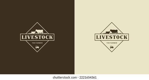 vintage badge livestock logo design