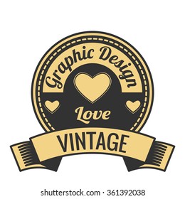 vintage badge logo Concept love, retro badge design  logo, label element , vector