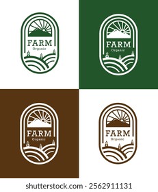 Vintage badge logo Organic Farm