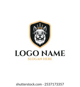 Vintage Badge Logo with Wolf Head